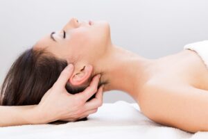 Home Head massage in a bright, quiet room